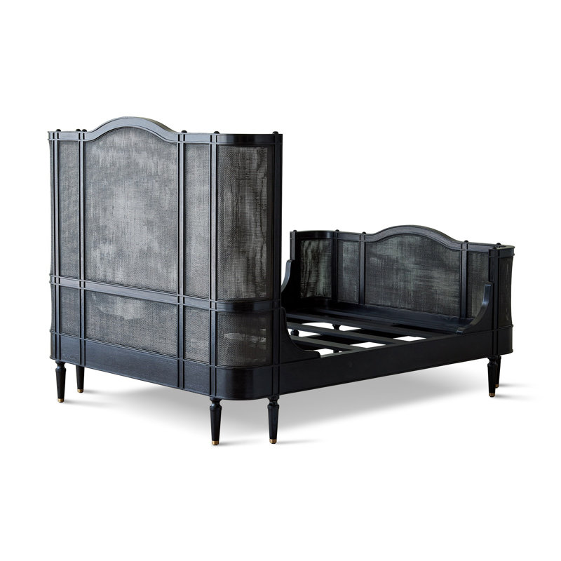 Solid Wood Bed, Black, Queen