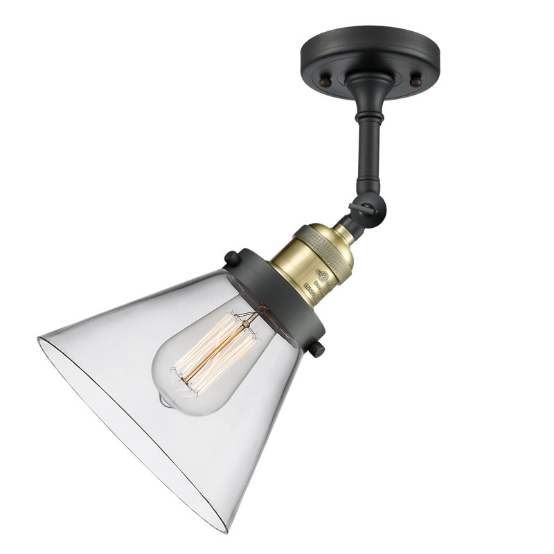 Cone 2 Light Tiltable Bath Vanity Light, Clear, Black Antique Brass, Bulb Not Included
