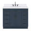Meuble-lavabo simple en bois massif 42 po avec plateau en quartz Carrara de 1,5 po Thornaby-95016750-120127877