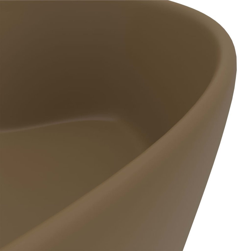 Belfry Bathroom Mccree 360 mm L x 360 mm W Ceramic Circular Sink and Overflow, Cream