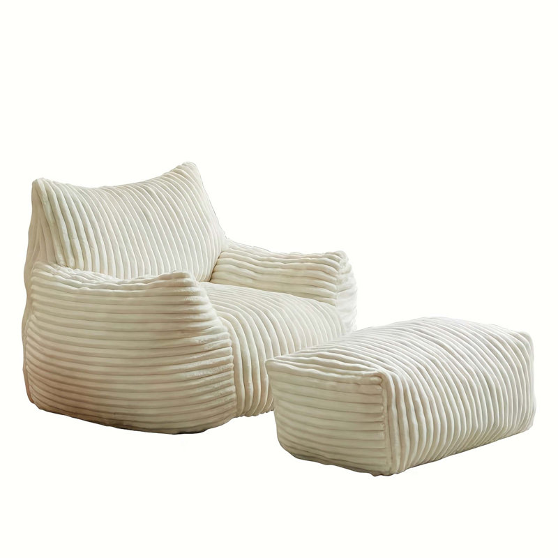 Fauteuil en suède avec repose-pieds et support ergonomique à 5 zones