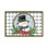 «Poinsettia Snowman Portrait», reproduction d'art sur toile encadrée
