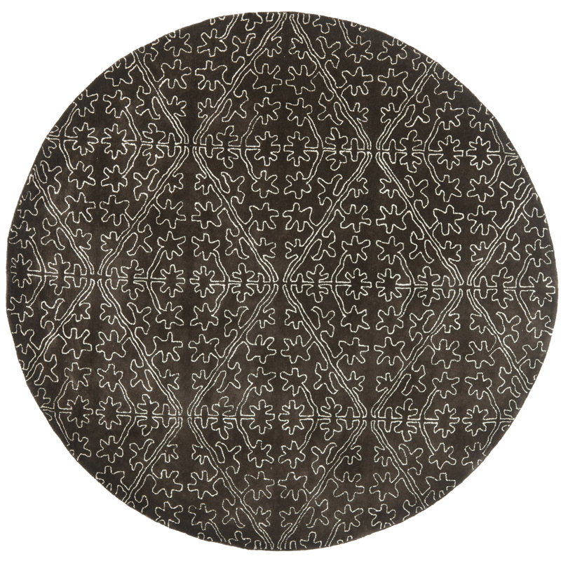 Tapis de couleur café en viscose / laine à motif géométrique Benil Martha Stewart
