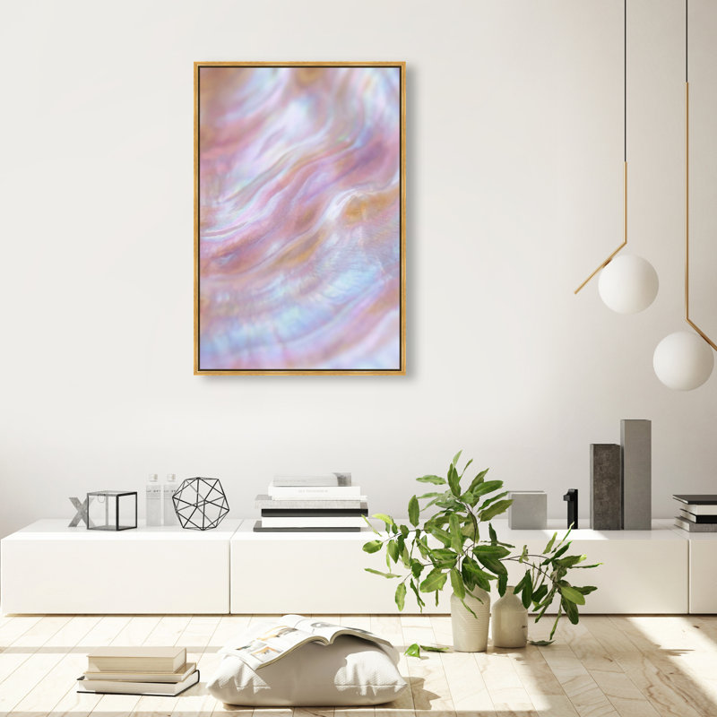 Iridescent Wave II Print by Oliver Gal, 16"H x 11"W, Gold Floater Frame