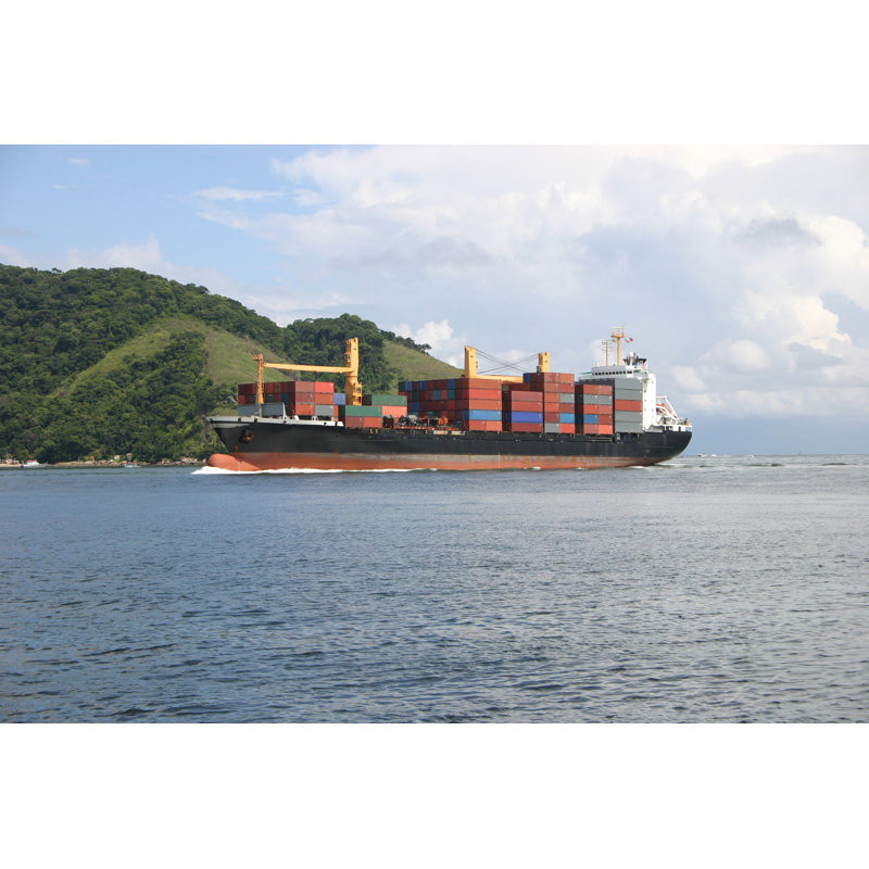 Cargo Ship Arriving by Lucato - Wrapped Canvas Print, 20cm H x 30cm W