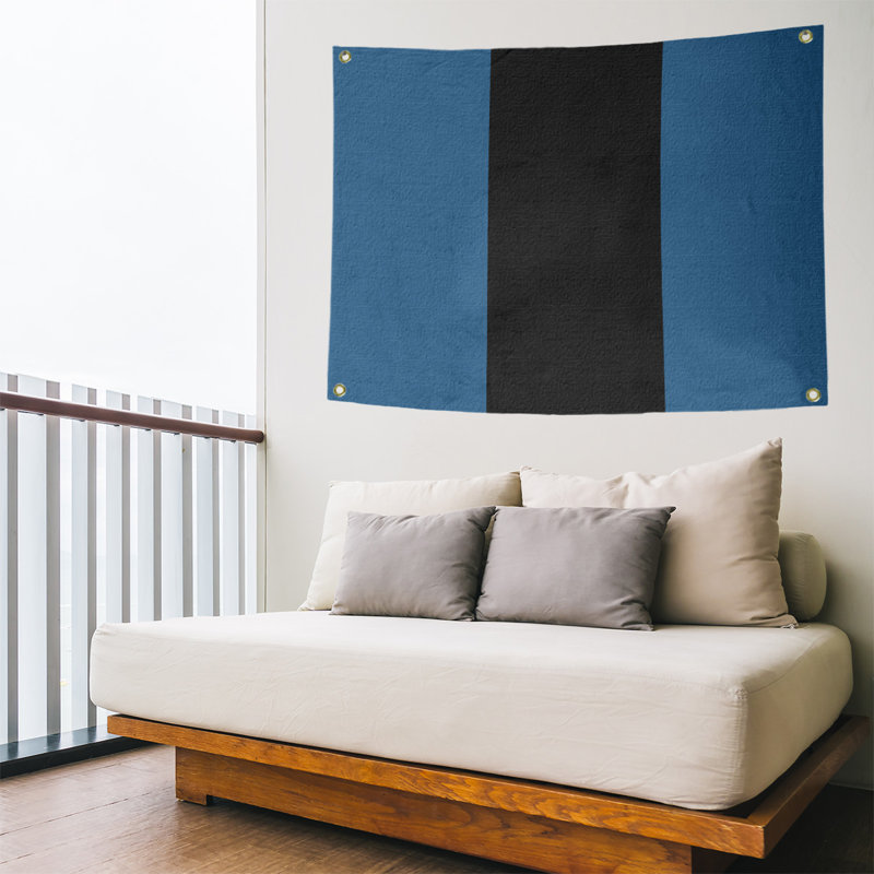 Tapisserie de polyester Colorado, Bleu / noir / bleu, H 59 po x l 80 po x P 2 po
