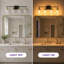 Miroir de salle de bain 30,5 po à 4 lumières câblées avec miroir pour salle de bain style moderne noir et laiton clair-129912874