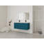 Meuble-lavabo mural avec lavabo double en résine et 3 portes à fermeture en douceur-1135536300