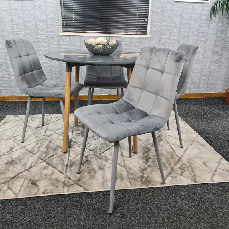 Gordin 4 - Person Dining Set, Grey, Grey