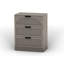 Table de chevet cannelée à 3 tiroirs de 60 cm de large avec poignées en métal, table de chevet en bois avec façades arquées pour chambre à coucher-1025762949