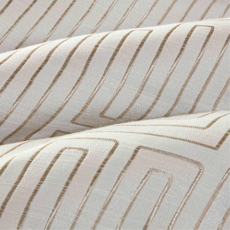 Ensemble d'édredon jacquard 10 pièces très grand ivoire, Ivoire géométrique, Édredon pour très grand lit + 9 pièces supplém
