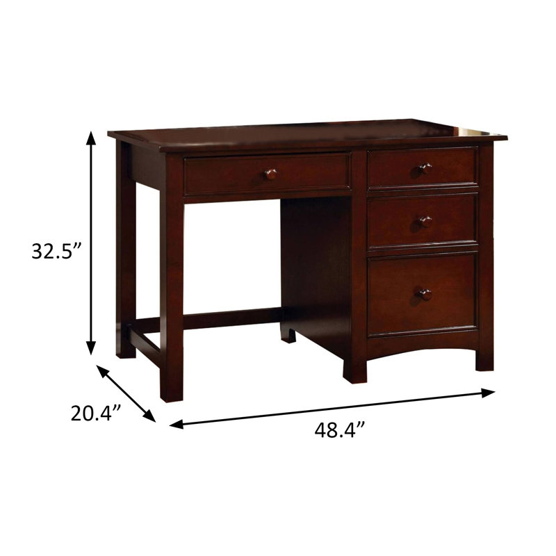 48.4" W Transitional Desk, Cherry, Cherry