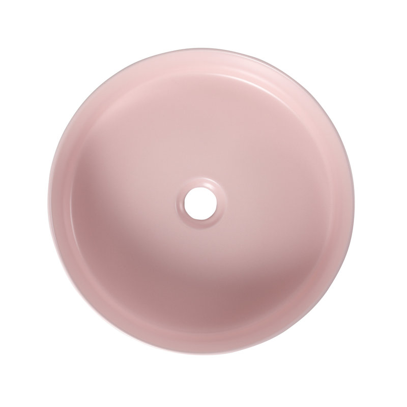 Pink Ceramic Bathroom Art Basin - Vessel Sink, 15.38In15.38In4.58In, Ceramic, Simple To Keep Of Grime Sink Basin, 15.7X15.7X4.7 In, Material, Easy Cleaning Routine
