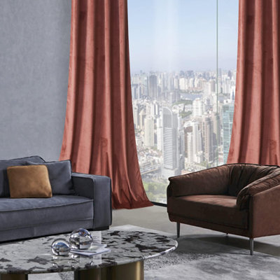 52"W Brick Dust 2 Panels Luxury Decor Blackout Curtains Drapes