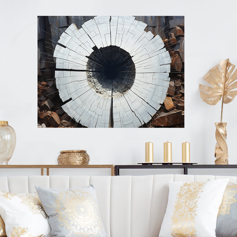 Pierre mystérieuse quartz gris I - Art mural en métal en forme de géode de pierre MT136170, H 12 po x l 20 po x P 1 po