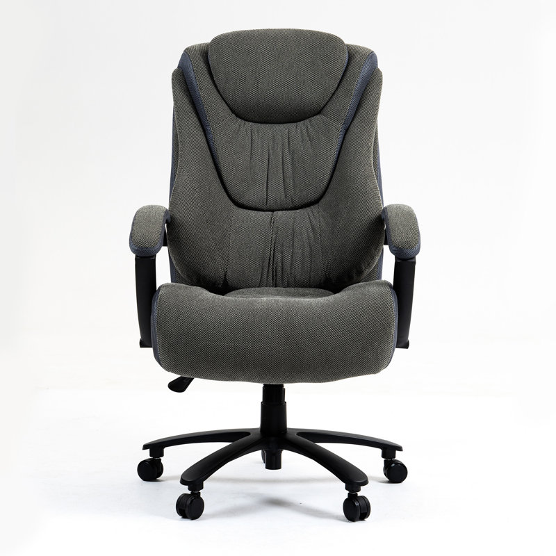 Chaise de bureau ergonomique à haut dossier avec hauteur réglable et dossier en tissu de lin pour un maximum de confort et de soutien
