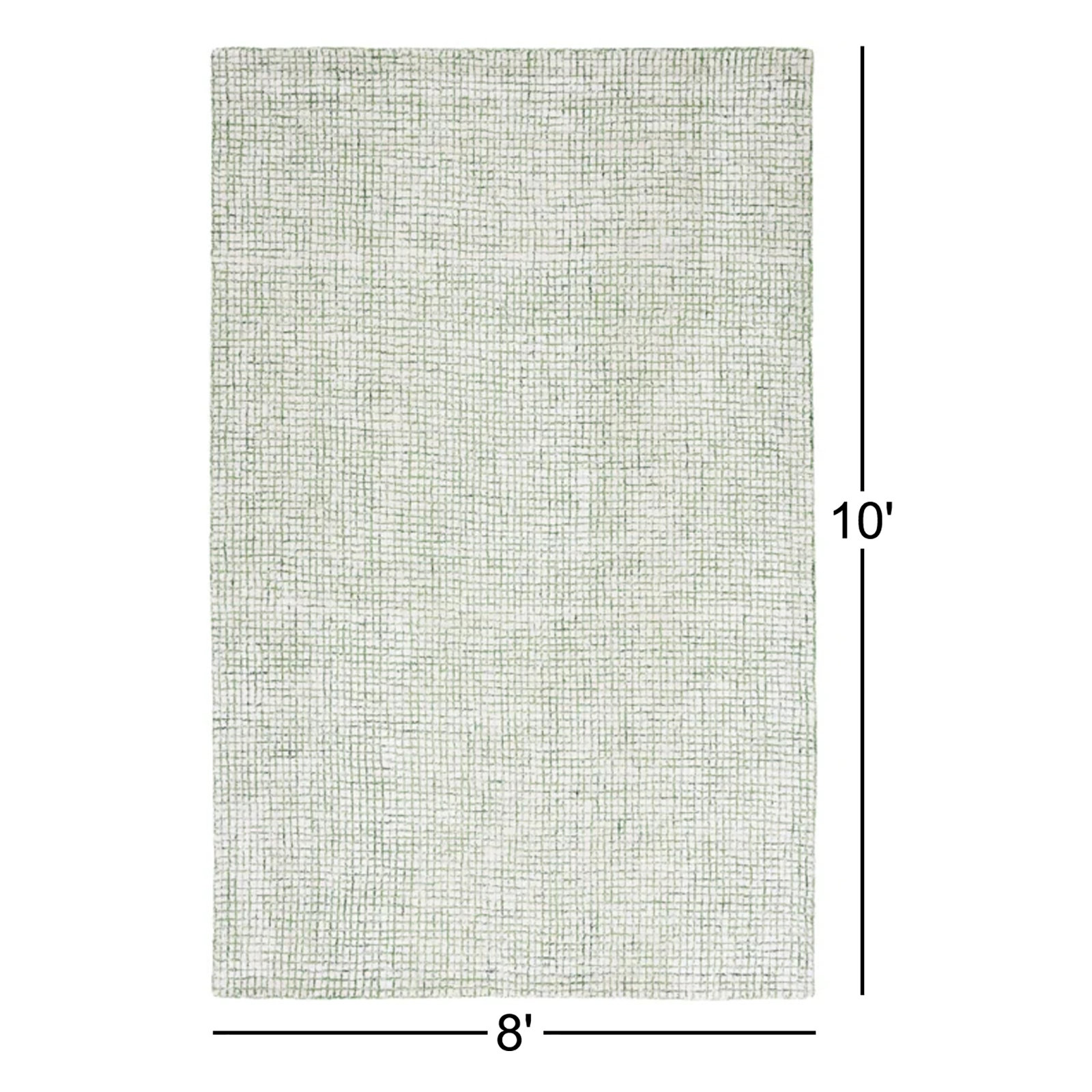 Rowe Handmade Tufted Ivory/Green Rug, Rectangle 8' x 10'