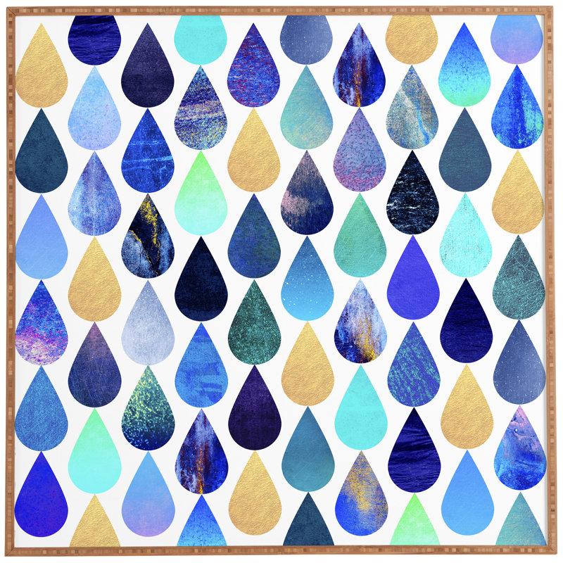 « H2O » par Elisabeth Fredriksson-impression d’art graphique encadrée sur papier, H 20" x l 20" x P 1"
