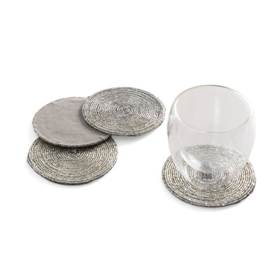 Sous-verre en verre argenté, ensemble de 4