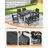 HDPE Patio Dining Set, 5-Piece Outdoor Table And Chairs With Umbrella Hole, Modern Outdoor Dining Set For 4, HDPE Outdoor Patio Furniture Dining Sets For Deck, Poolside, Porch-1997996323