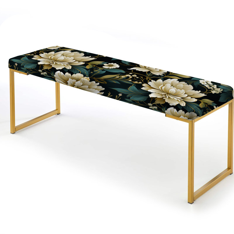 Banc rembourré or, Green Tones Zen Damask Harmony