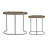 Set Of Two 12" Black And Bronze Iron Oval Nested Tables