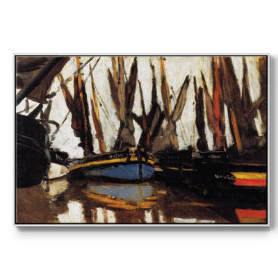 Bateaux de pêche (Étude), 1866 - Reproduction sur toile flottante