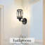 Applique murale moderne en cristal avec finition noire, luminaire mural polyvalent pour le salon, la chambre à coucher, la salle de bain et les meubles-lavabos, compatible avec les ampoules E26