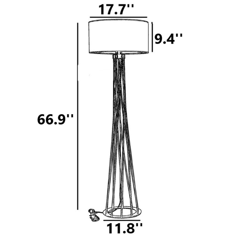 Yomara Modern Architectural Floor Lamp, Gray