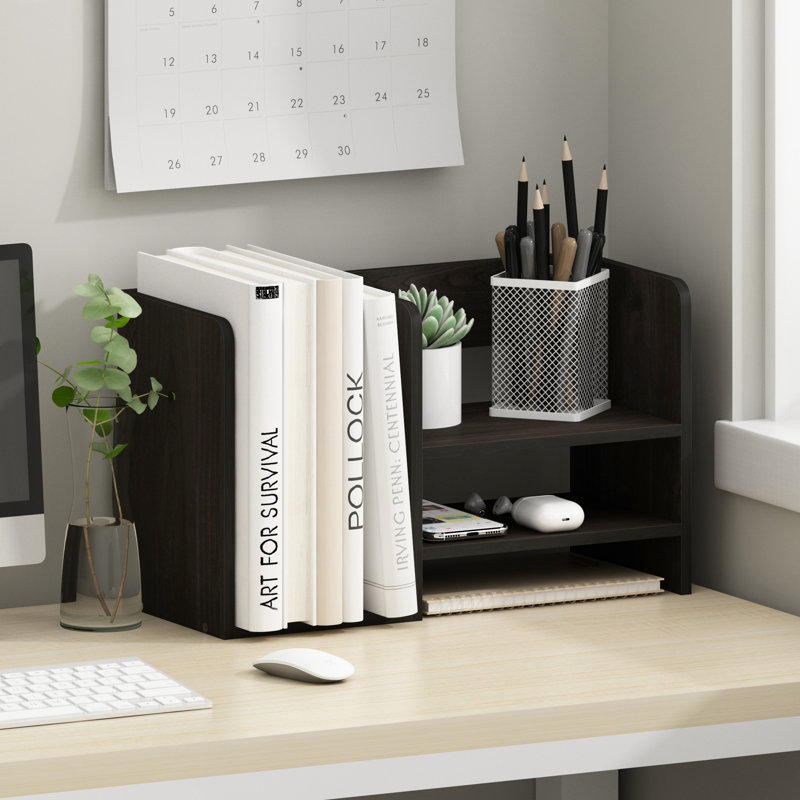 Hermite Manufactured Wood Desk Organizer, Espresso