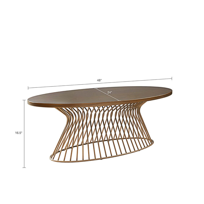 Jaquette Solid Wood Top Coffee Table, Bronze