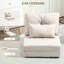 Fauteuil convertible: Lit pliant avec coussins réglables, lin beige: rembourré