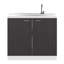 Évier utilitaire noir et blanc avec robinet et lavabo encastré noir et blanc