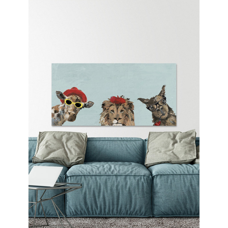 Reproduction d’art sur toile bleu non conventionnelle, H 22,5 po x l 45 po x P 1,5 po