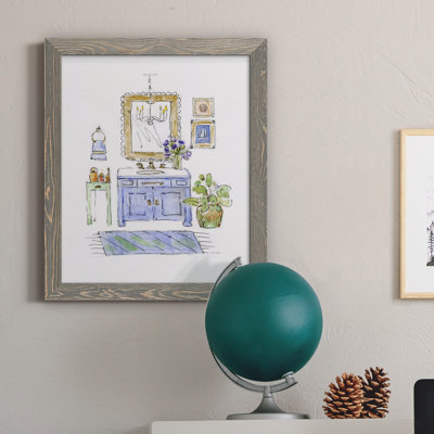 " Sketchy Bath II " Painting Print