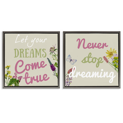 Ensemble de 2 cadres flottants Motivational Dream Sentiments, design par Kim Allen