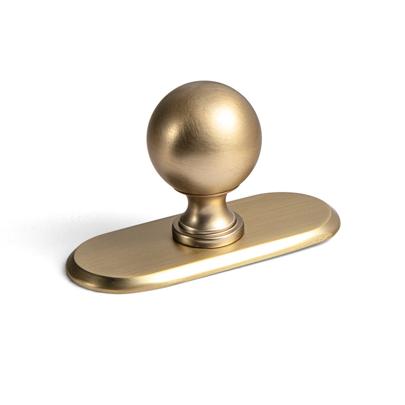 Poignée ronde solide avec plaque arrière (G021), Bronze champagne