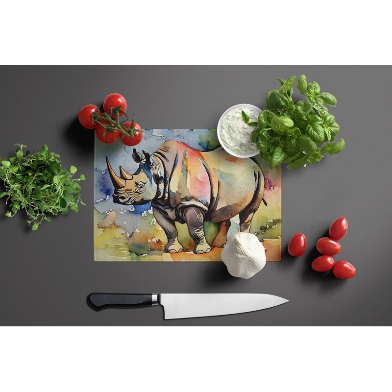 Rhinoceros Glass Cutting Board Large