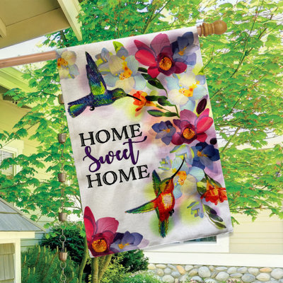 Drapeau de maison Home Sweet Home Hummingbirds