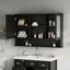 Armoire à pharmacie murale 60 po avec portes à double miroir, tablettes réglables, rangement ouvert, charnières à fermeture en douceur 60 po-129226325