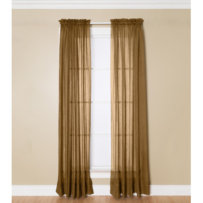 Canizales 100% Polyester Sheer Crushed Voile Solid Color Curtain Panel with Rod Pocket Top