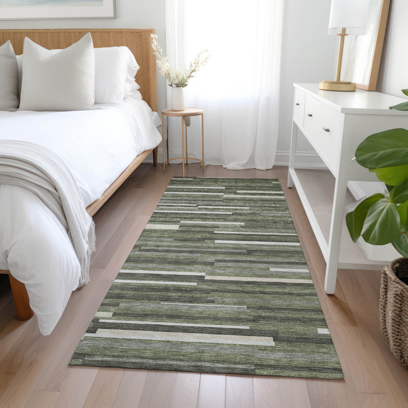 Malek Indoor/Outdoor Area Rug with Non-Slip Backing, Runner 2'3" x 7'6"