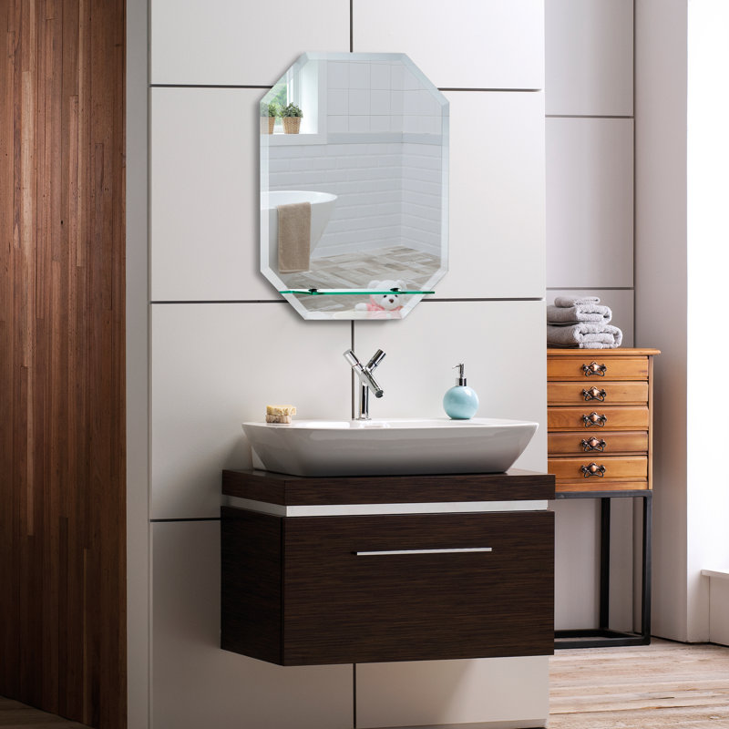 Seiler Flat Wall Mirror with Shelves