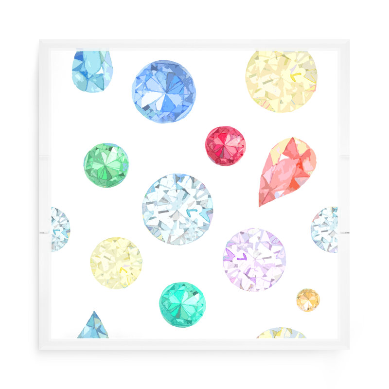 Jewel White Acrylic Square Decorative Tray, 15"W x 15"D x 2"H