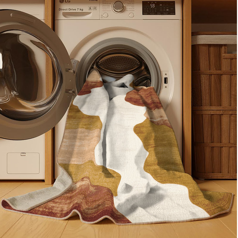 Tapis aquarelle lavable à la machine, Rectangle 6 pi x 9 pi