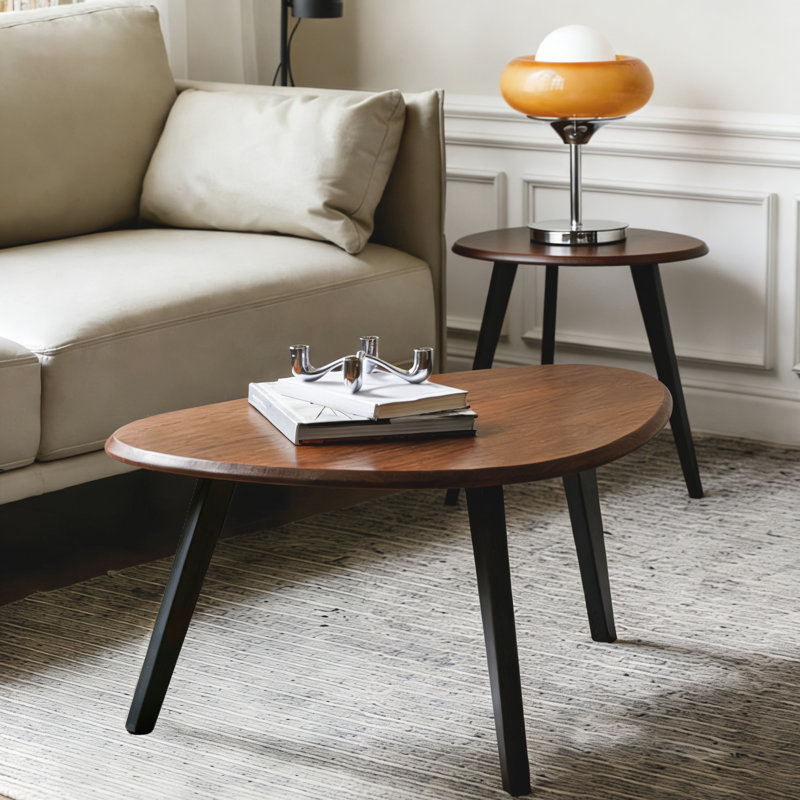 Nesting Coffee Table Set of 2,Modern Center Table for Living Room, Lounge Area, or Office., Brown