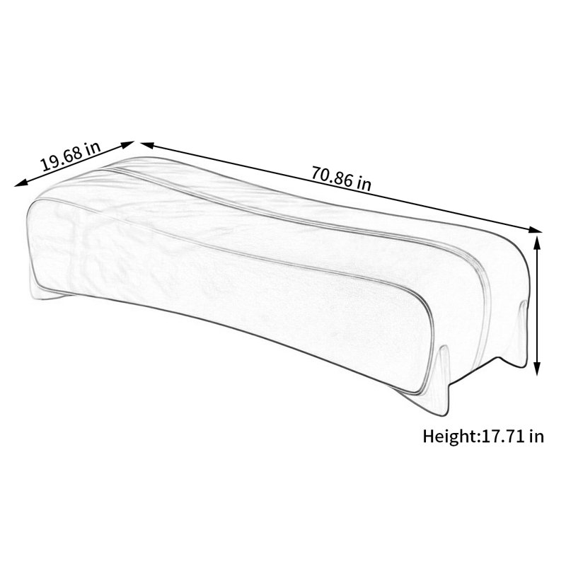 Banc de rangement Shontaya, H 17,71 po x l 70,86 po x P 19,68 po, Beige