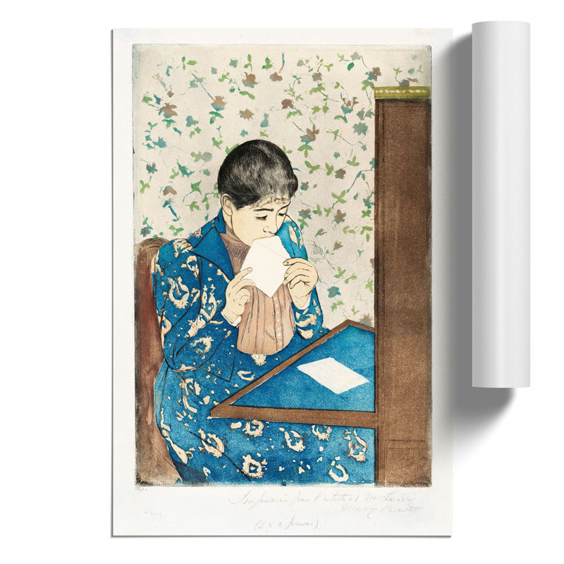 The Letter by Mary Cassatt - No Frame Painting, 30cm H x 21cm W x 0.1cm D