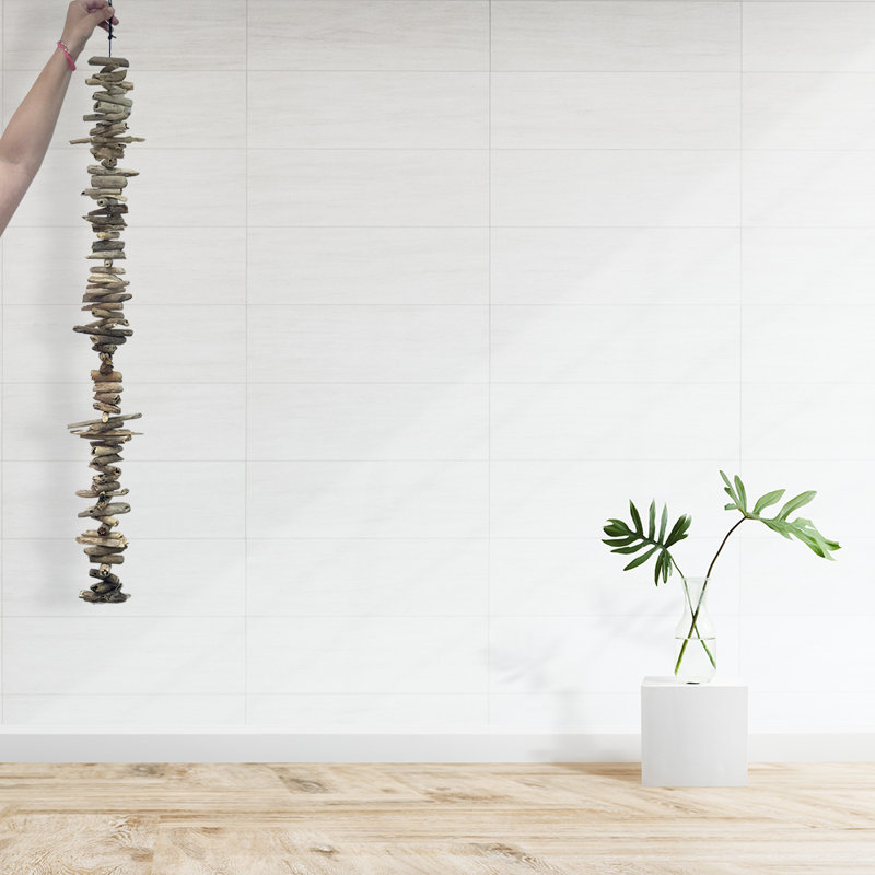 Hand Woven Wood Wall Hanging, 157.5cm H x 12.5cm W x 12.5cm D
