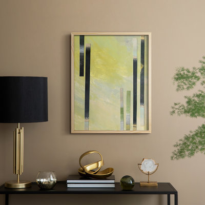 Neutral Assemblage I Framed Print - Solid Wood